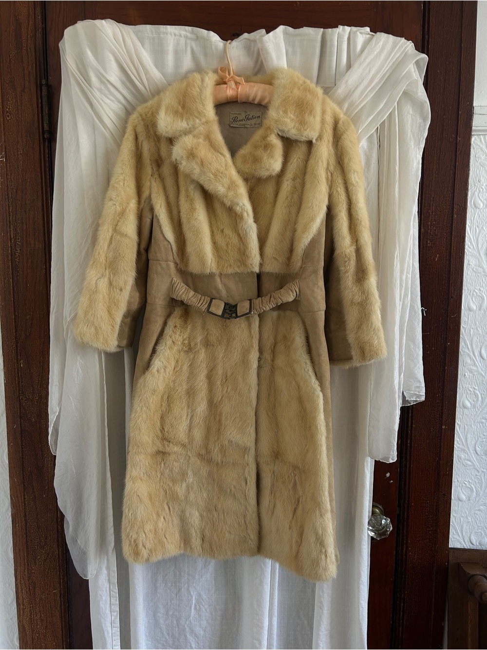 Vintage 1960’s Blonde Mink & Suede Coat